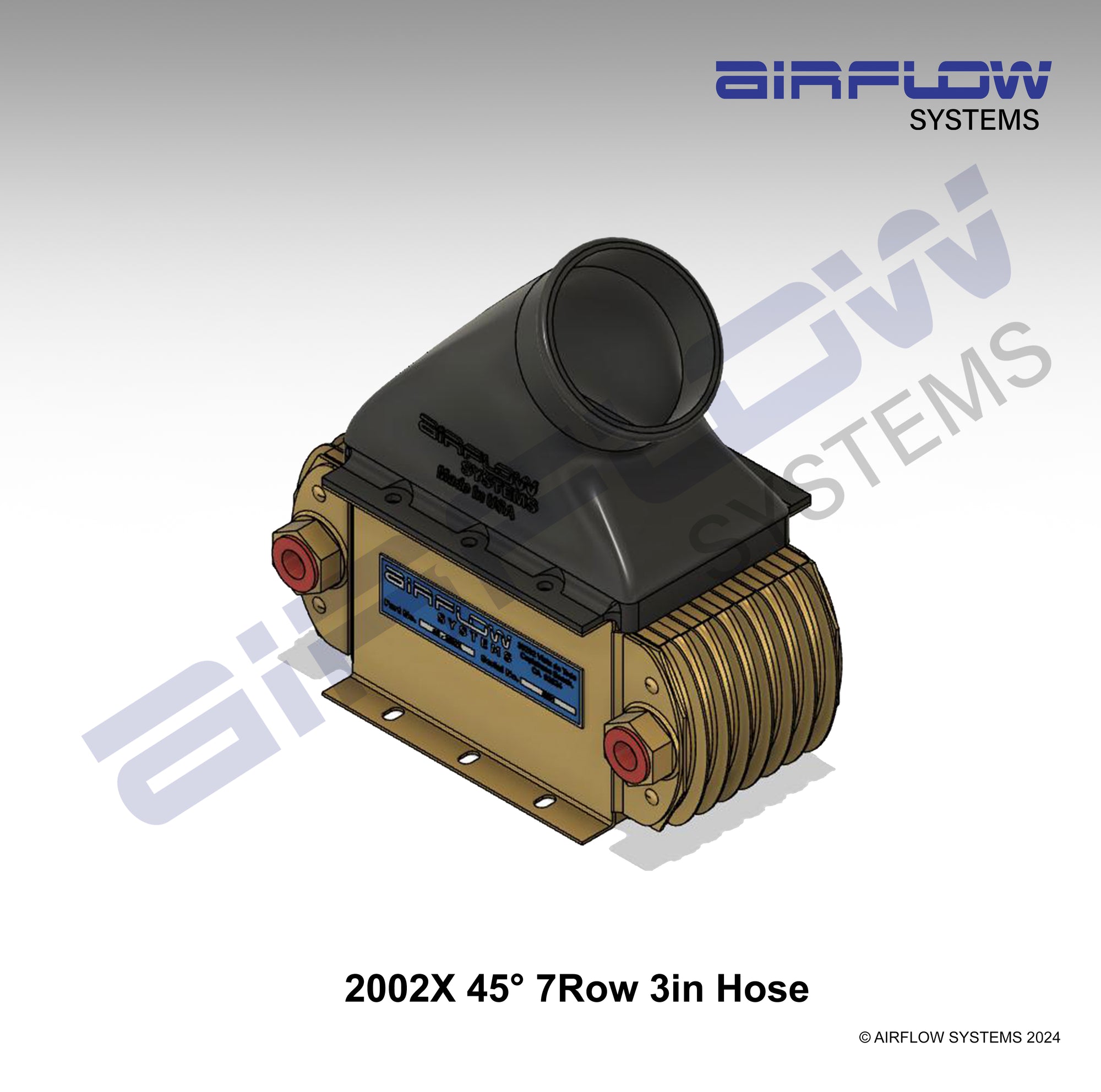 2002X 45° 7Row 3in Hose Oil Cooler Duct