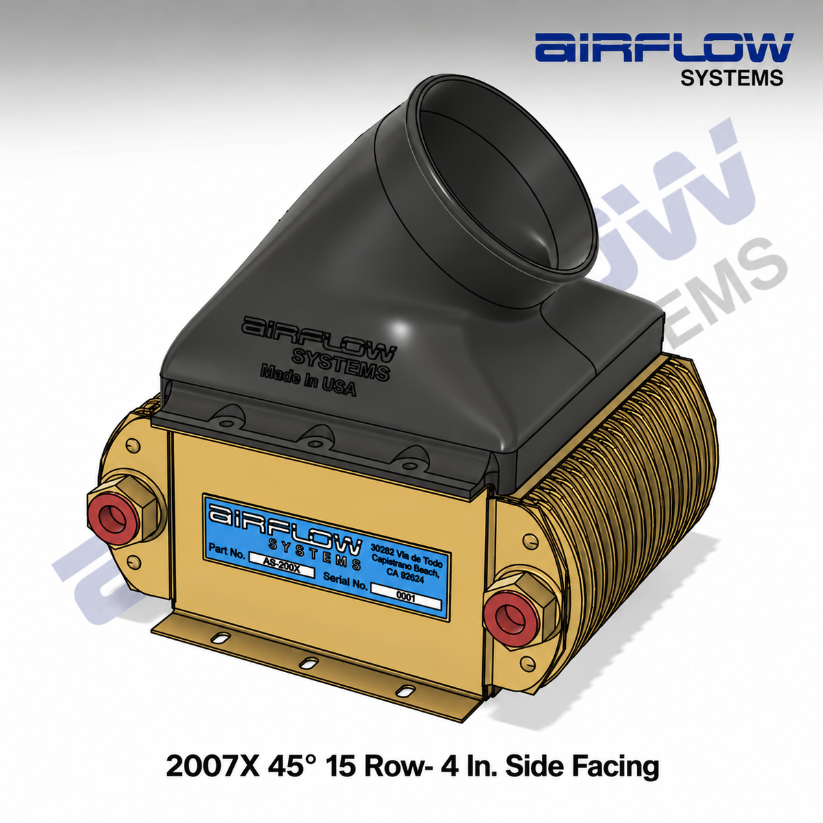 2007X 45 Degree 4 IN. Duct- Side Facing