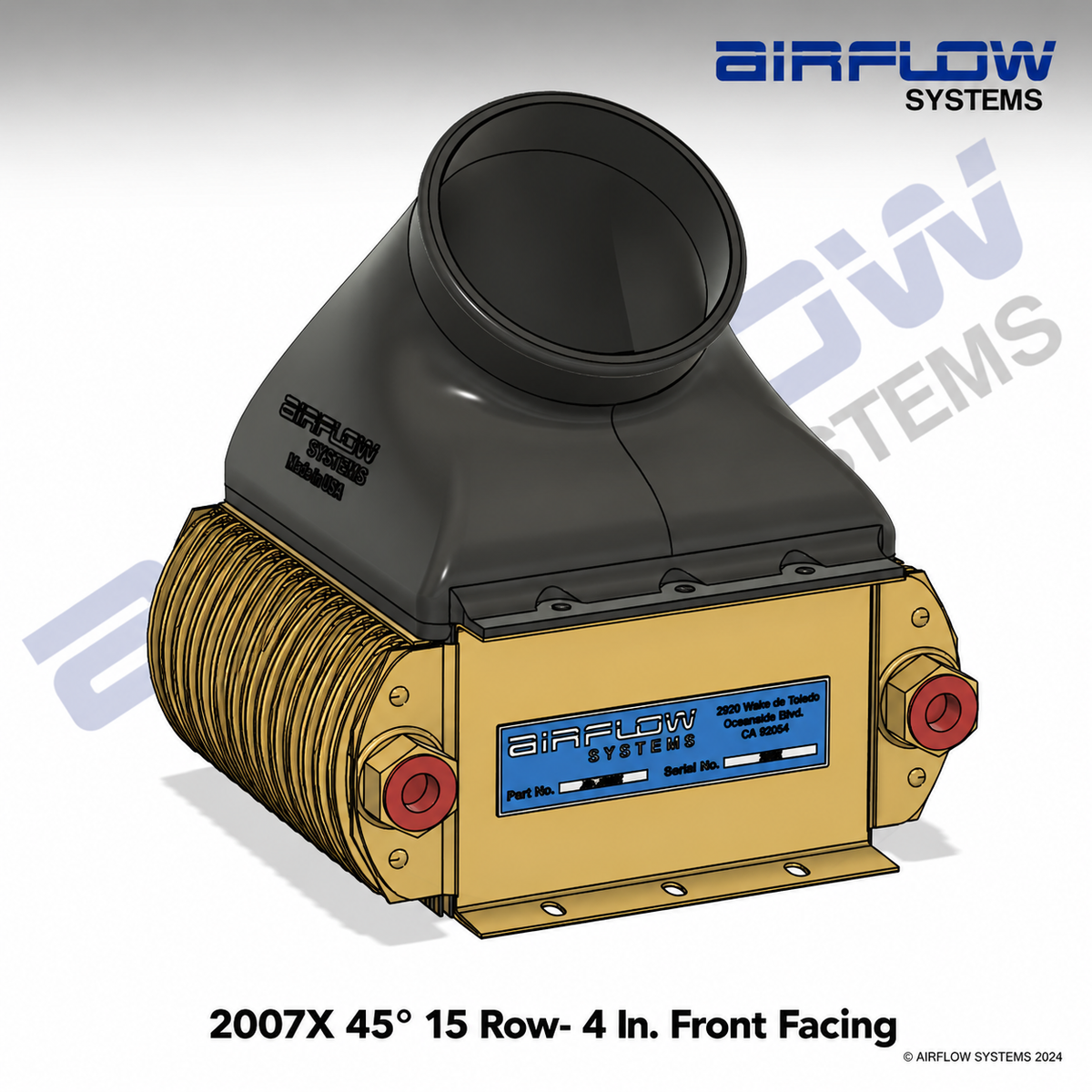 2007X 45 Degree 4 IN. Duct- Front Facing