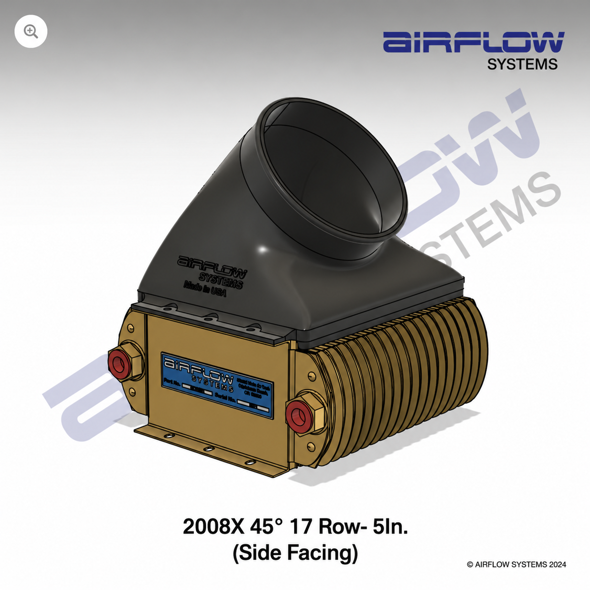 2008X 45 Degree 5 IN. Duct- Side Facing