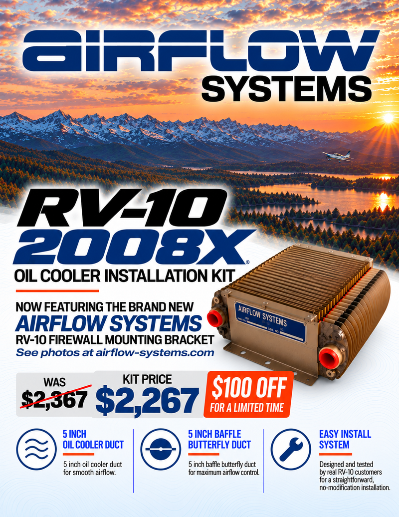 RV-10 2008X Oil Cooler Installation Kit | Airflow Systems