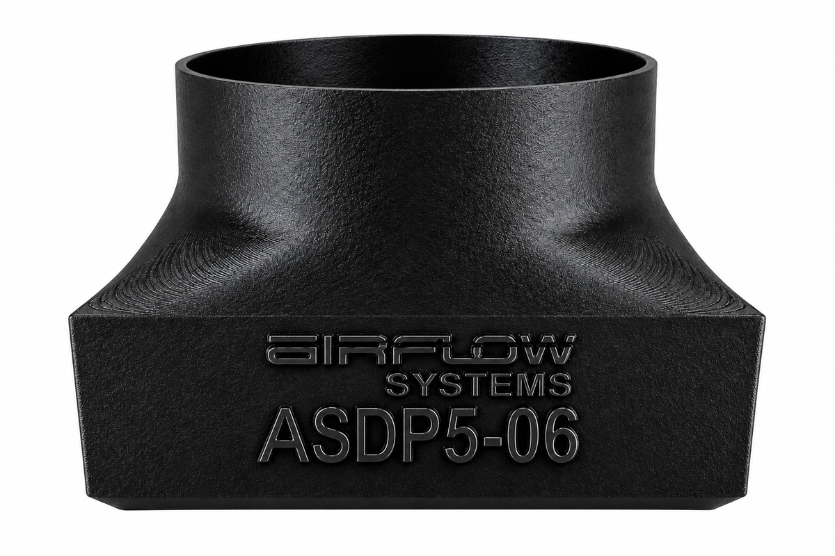 ASDP5-06 Oil Cooler Inlet Duct – 5" SCAT Tubing Adapter for Vans RV-14 and 14A