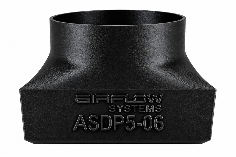 ASDP5-06 Oil Cooler Inlet Duct – 5" SCAT Tubing Adapter for Vans RV-14 and 14A