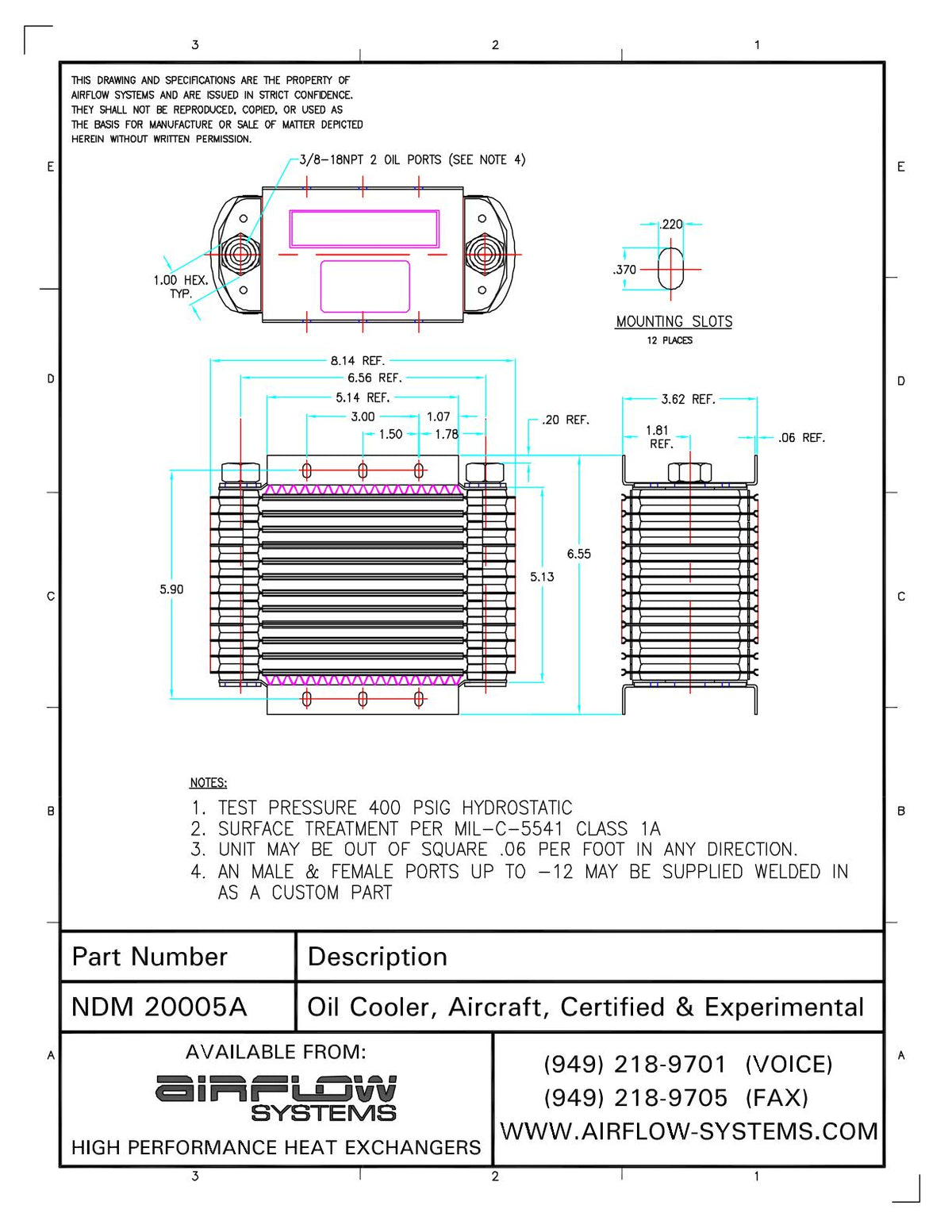 20005A NDM Oil Cooler