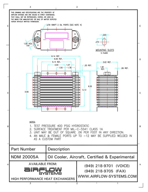 20005A NDM Oil Cooler