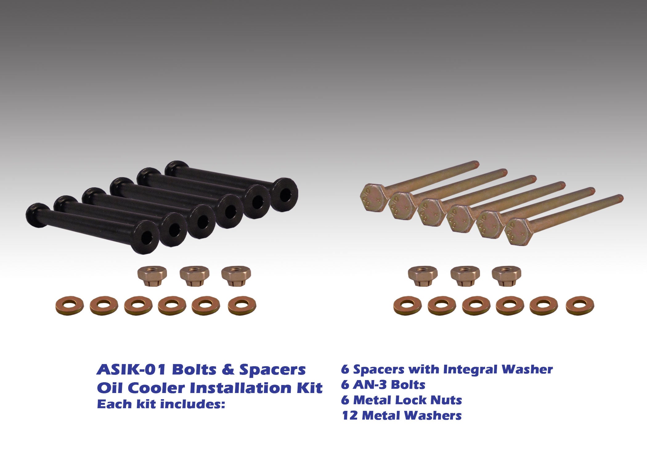 ASIK-01 Bolts & Spacers Oil Cooler Installation Kit – Airflow Systems